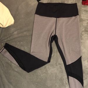 Gray and black block leggings